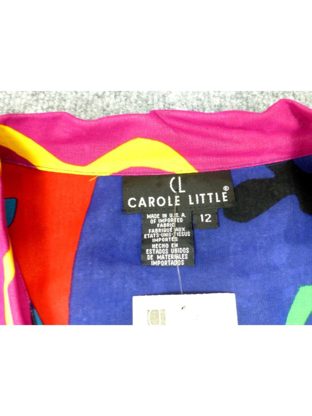 Vtg Carole Little Options Wearable Art Button-Up Shirt Abstract Print Size 12 US - Picture 3 of 12